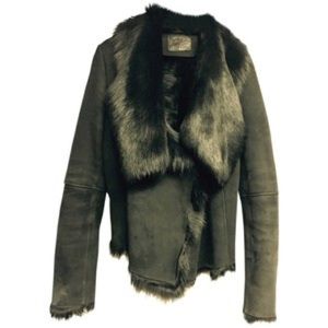 ALL SAINTS sheepskin leather jacket with fur